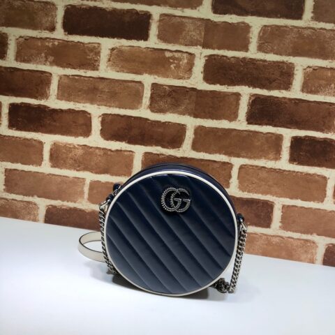 GUCCI古驰GG Marmont系列圆形迷你肩背包550154