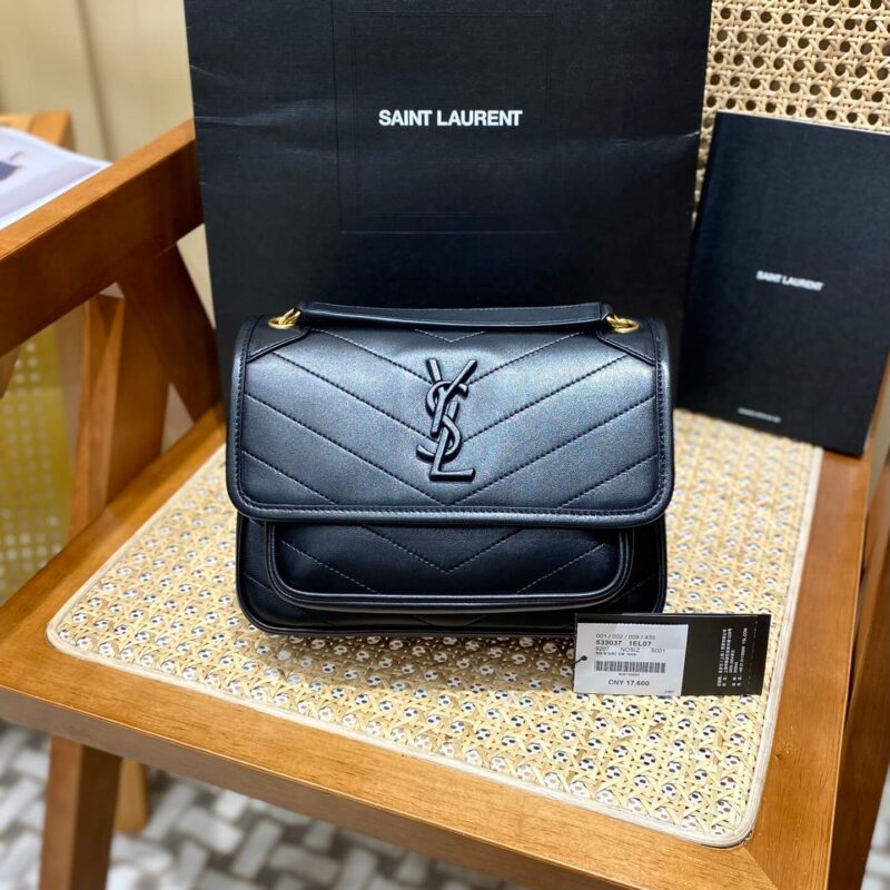 Saint laurent Ysl 𝑵𝒊𝒌𝒊 𝑳𝒂𝒎𝒃 22CM 小羊皮邮差包 533037/黑色