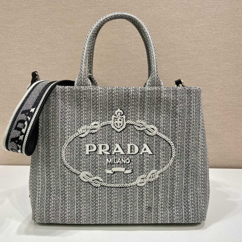 PRADA普拉达刺绣托特包1BA342