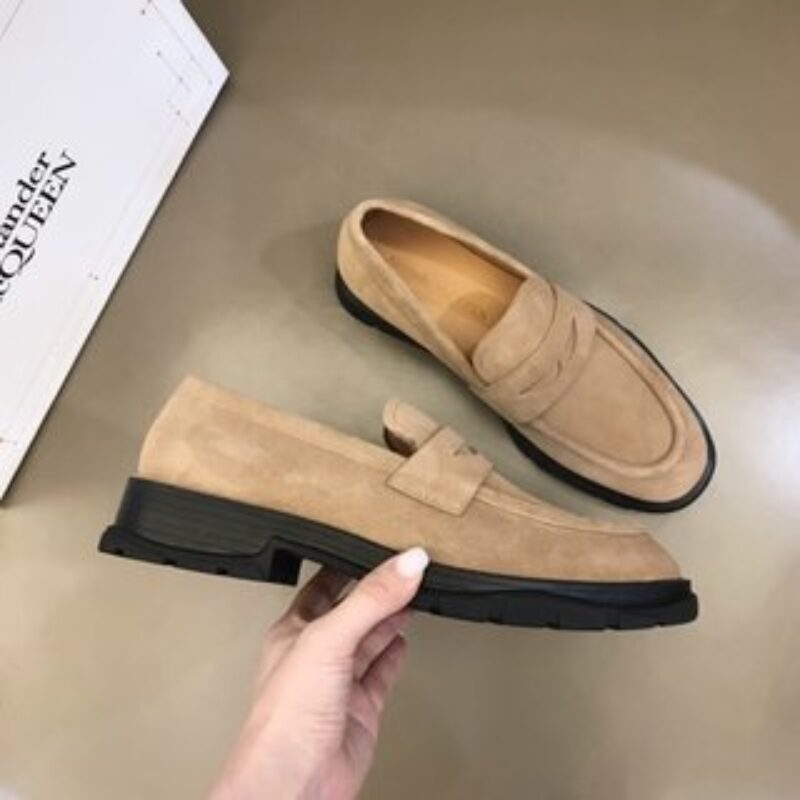 Alexander McQueen 亚历山大·麦昆  进口头层牛皮厚底松糕男士皮鞋