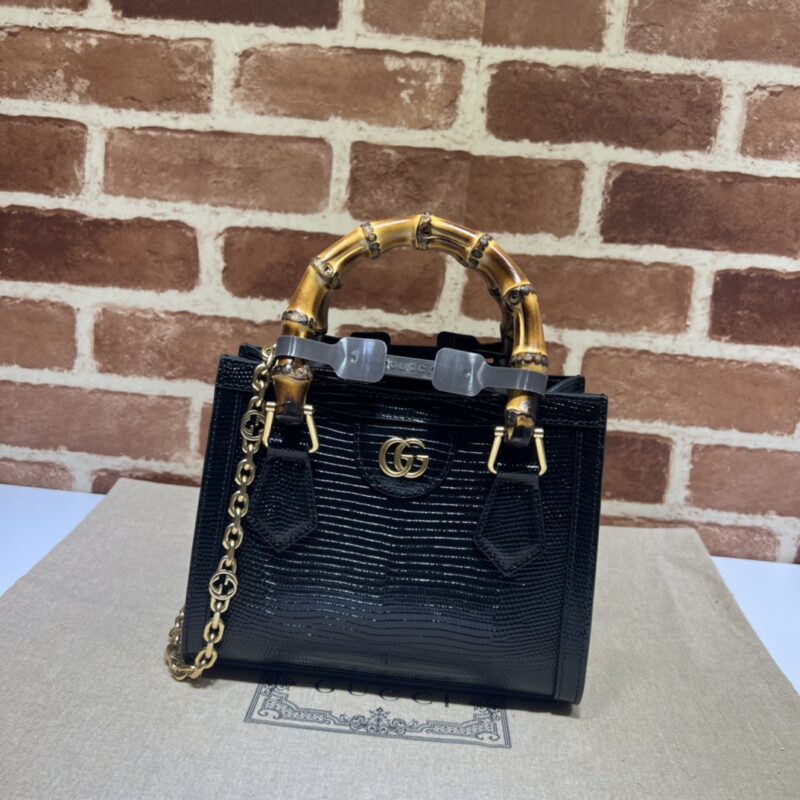 GUCCI古驰Diana竹节迷你蟒蛇皮托特包675800