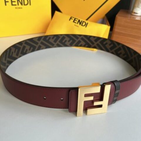 FENDI芬迪 双层负离子金属扣印花面料牛皮底内衬4.0cm宽度