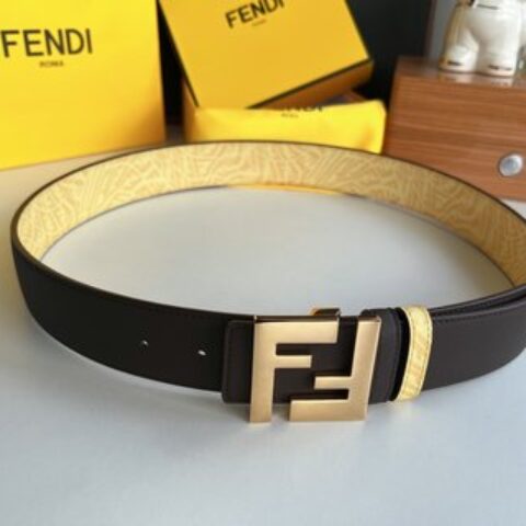 FENDI芬迪 双层负离子金属扣印花面料牛皮底内衬4.0cm宽度