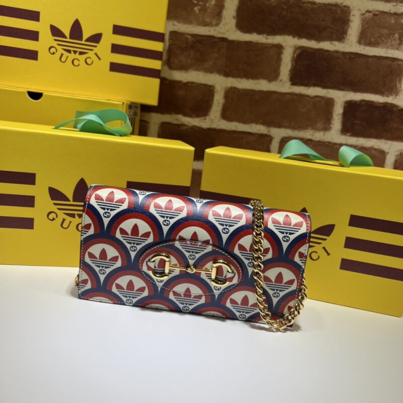 GUCCI古驰阿迪达斯印花款链带钱包621892