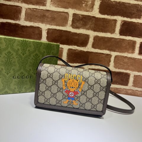 GUCCI古驰小猫印花迷你手袋700733