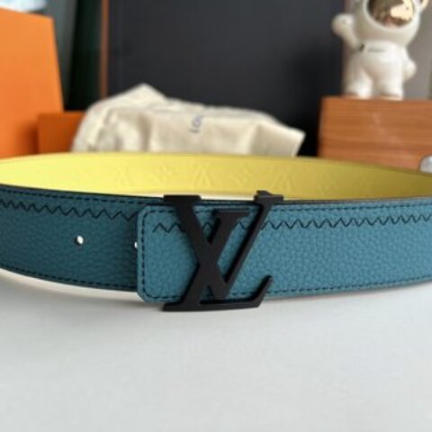 LV/路易威登 Monogram图案 lnitiales Color. Blocks双面腰带40mm