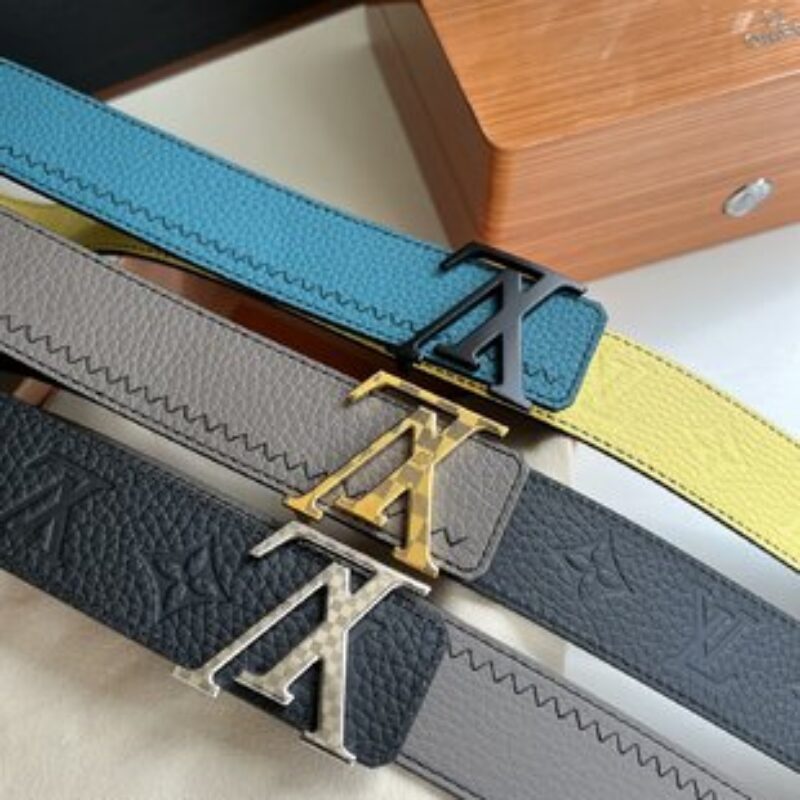 LV/路易威登 Monogram图案 lnitiales Color. Blocks双面腰带40mm