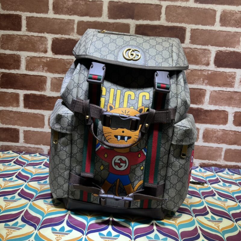 GUCCI古驰小猫印花滑板背包690999