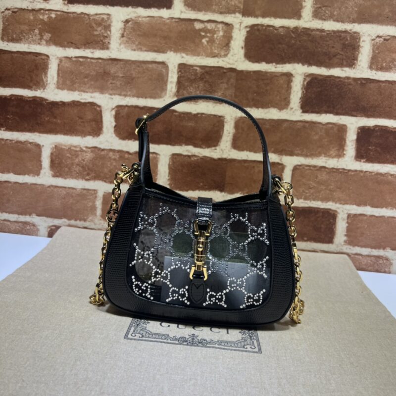 GUCCI古驰Jackie 1961 水晶GG蜥蜴皮迷你手袋677027