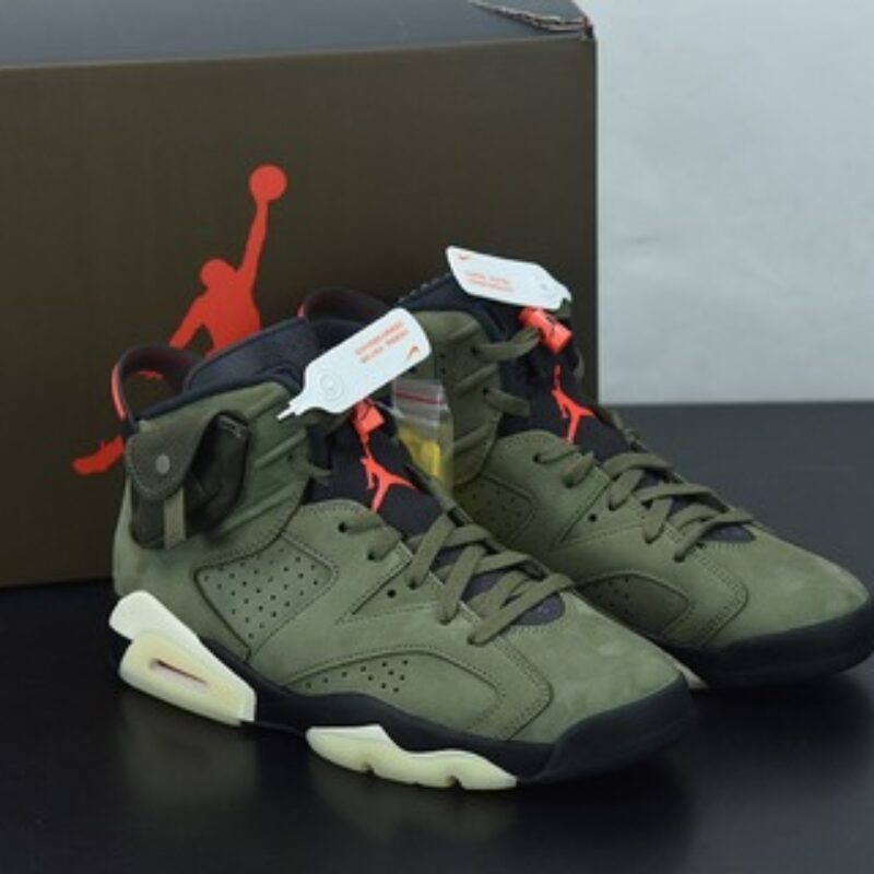 Travis Scott x Air Jordan 6 AJ6 TS联名 口袋军绿 夜光底 篮球鞋  货号：CN1084-200