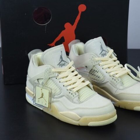 H09N3 Off-white x Air Jordan 4 AJ4乔4 OW联名 AJ4乔4 文化篮球鞋 货号:CV9388-001