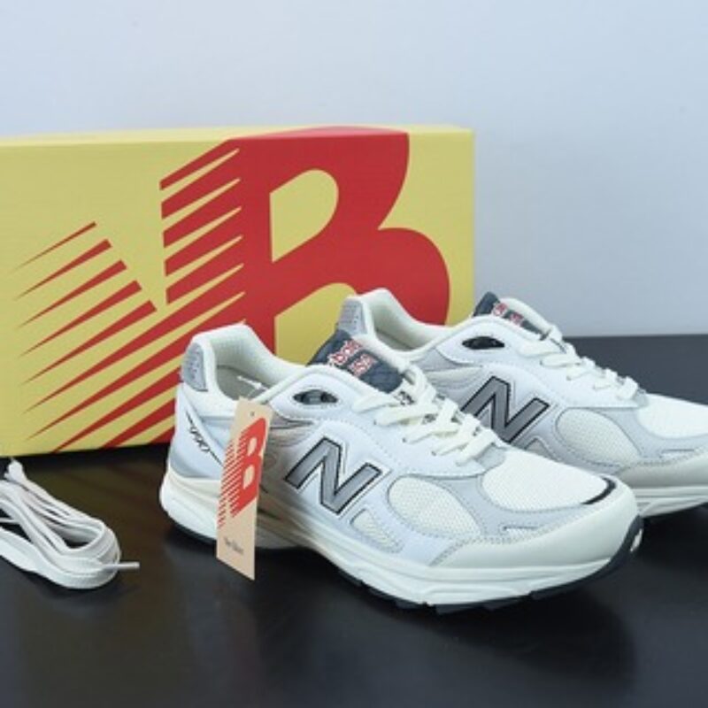 X09C3 New Balance 新百伦 复古跑鞋/米白 3M反光 新版 总统慢跑鞋 货号:M990AL3