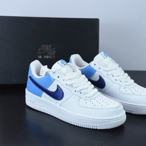 耐克Nike Air Force 1’07 Low"White/University Blue/Purple"空军一号经典 拼接白北卡蓝深紫钩”低帮运动 货号:DJ9942-400
