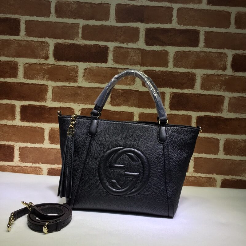 GUCCI古驰双G浮雕纯色托特包369176