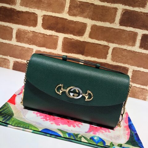 GUCCI古驰马衔扣1955系列荔枝纹单肩斜挎包572375