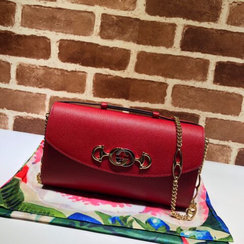 GUCCI古驰马衔扣1955系列荔枝纹单肩斜挎包572375