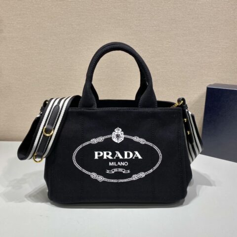 PRADA普拉达丝质印花徽标复古风格园丁手袋1BG439