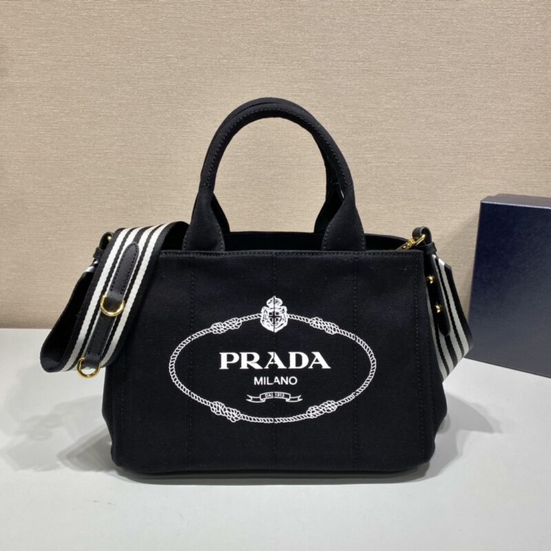 PRADA普拉达丝质印花徽标复古风格园丁手袋1BG439