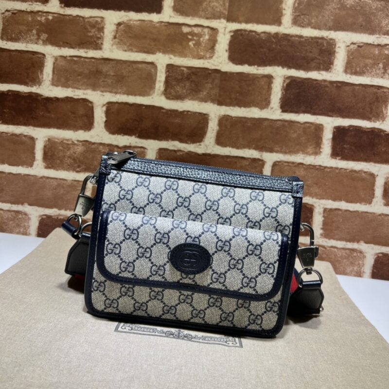 GUCCI古驰互扣式双G邮差包674164