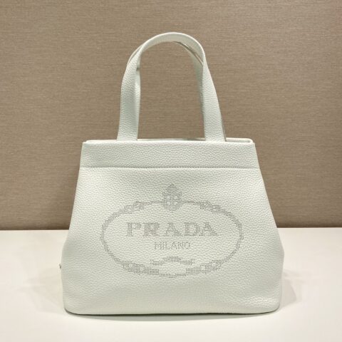 PRADA普拉达进口小牛皮雕花logo手提/托特包1BC384