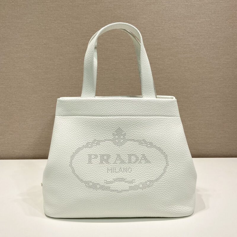 PRADA普拉达进口小牛皮雕花logo手提/托特包1BC384
