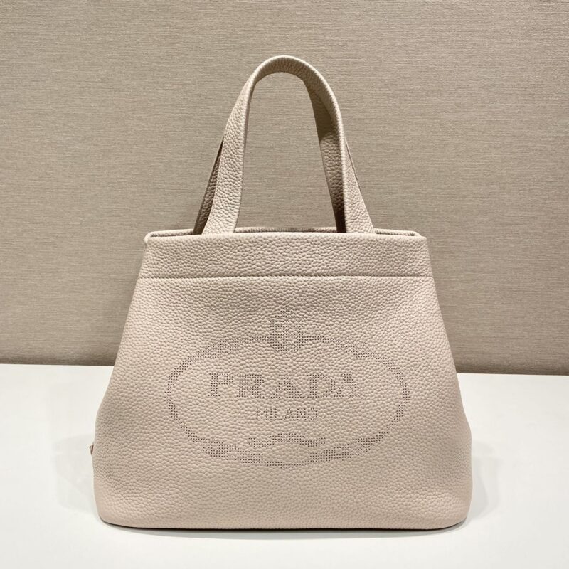 PRADA普拉达进口小牛皮雕花logo手提/托特包1BC384
