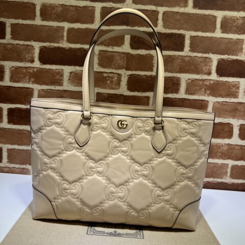 GUCCI古驰GG绗缝皮革中号托特包631685