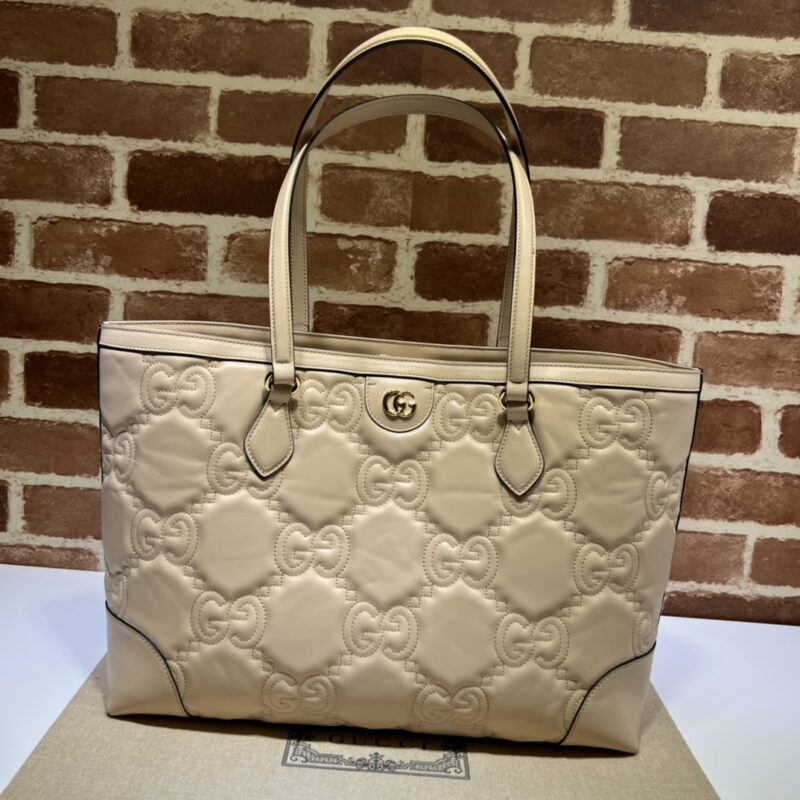 GUCCI古驰GG绗缝皮革中号托特包631685