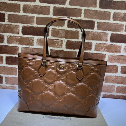 GUCCI古驰GG绗缝皮革中号托特包631685