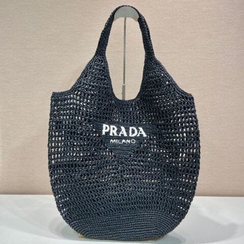 PRADA普拉达酒椰纤维托特包1BG424