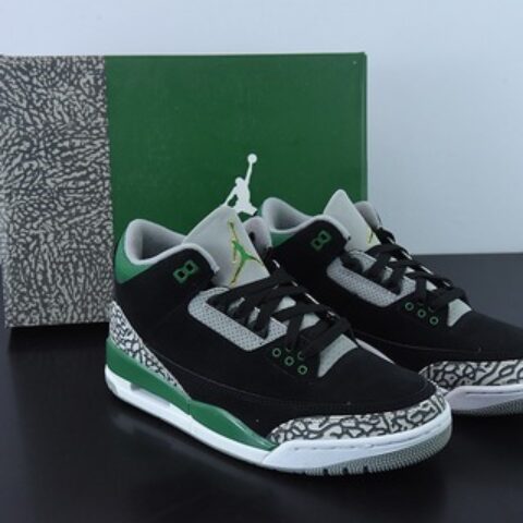 L00H6 纯原 Air Jordan 3 Retro "Pine Green" AJ3黑绿男士运动鞋CT8532-012