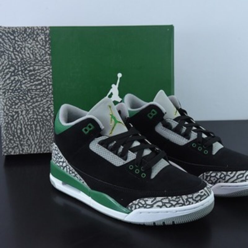 L00H6 纯原 Air Jordan 3 Retro "Pine Green" AJ3黑绿男士运动鞋CT8532-012