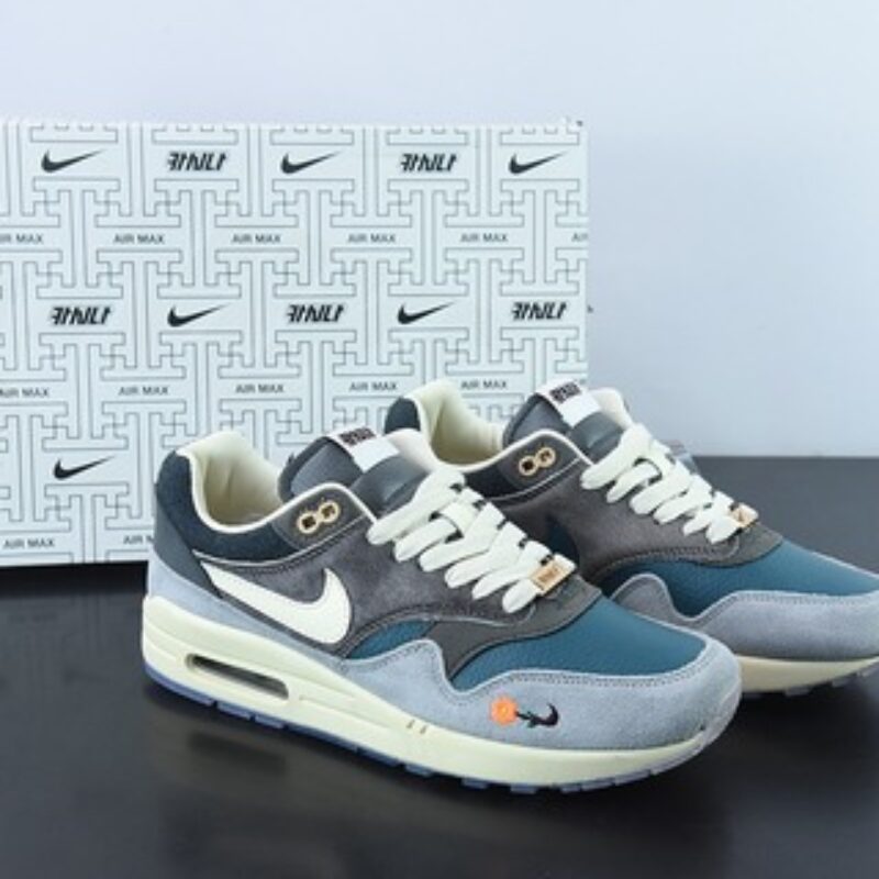 KASINA x Air Max 1"Won-Ang Grey"初代复古气垫百搭休闲运动慢跑鞋“灰蓝鸳鸯” 货号:DQ8475 001
