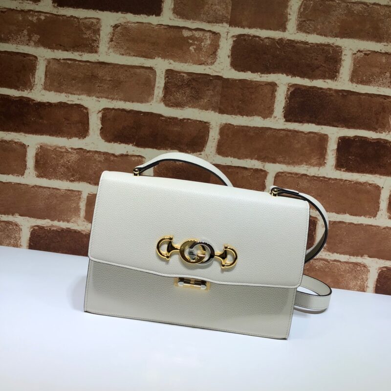 GUCCI古驰马衔扣1955系列荔枝纹皮肩背包576388