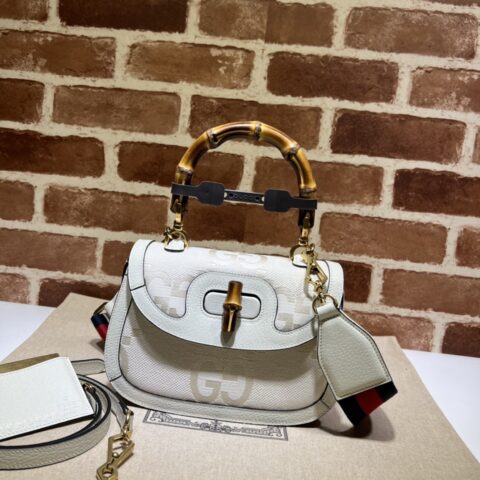 GUCCI古驰Bamboo 1947系列竹节小号手袋675797