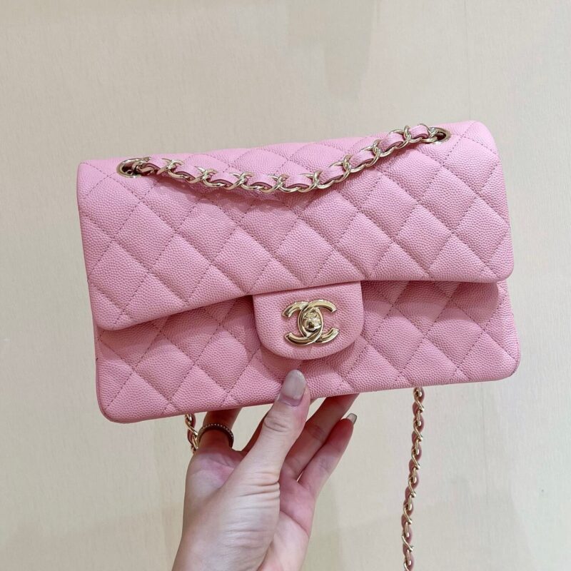 CHANEL CF23 Classic flap bag A01113荔枝皮粉色