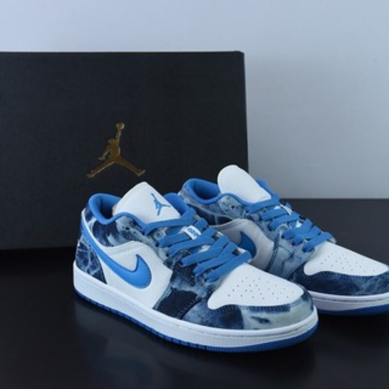 Air Jordan 1 Low 水洗单宁 牛仔蓝 AJ1乔1低帮休闲板鞋 货号:DM8947 100