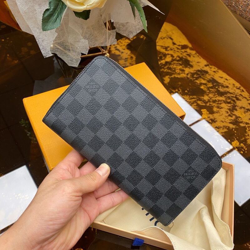 LV/路易威登 新款男士棋盘格拉链钱包 手包 N63077