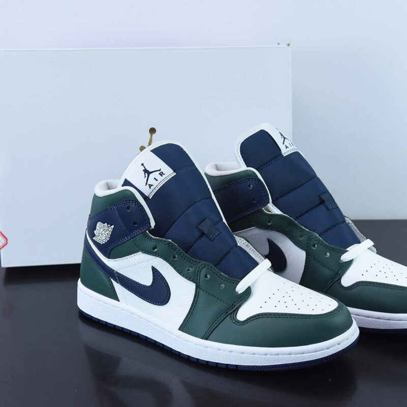 Nike Air Jordan 1 Mid AJ1 乔1蓝绿拼色 中帮篮球鞋 货号:DZ5326-300