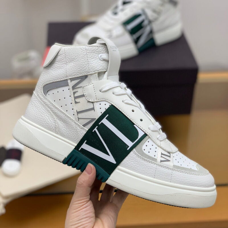 VALENTINO华伦天奴 六条橡胶效果VLTN logo绑带男女情侣款运动鞋