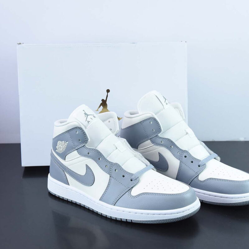 Air Jordan 1 Mid 灰白小Dior2.0中系帮列货号:BQ6472-115