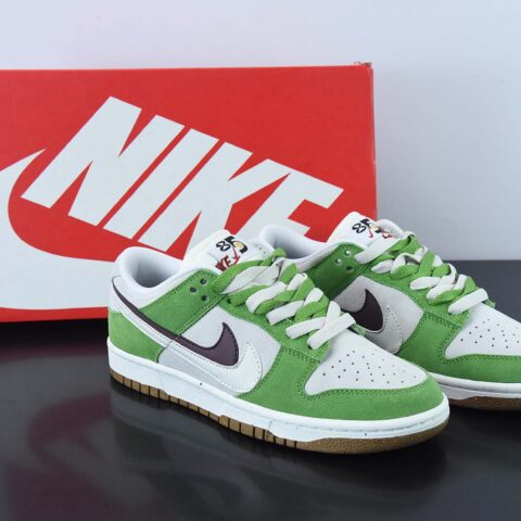 NK Dunk Low SB帆白绿酒红双勾低帮休闲板鞋 货号:DO9457-103
