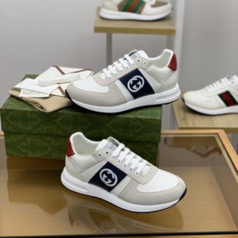 Gucci古驰   拼色双G男士运动跑鞋
