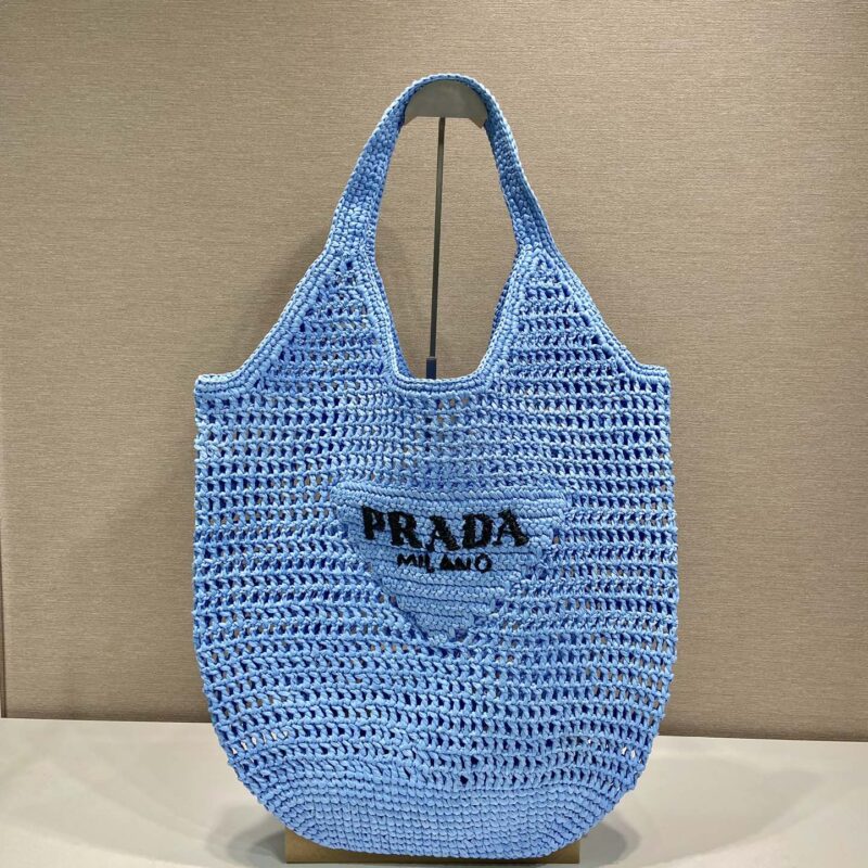 PRADA普拉达酒椰纤维托特包1BG424