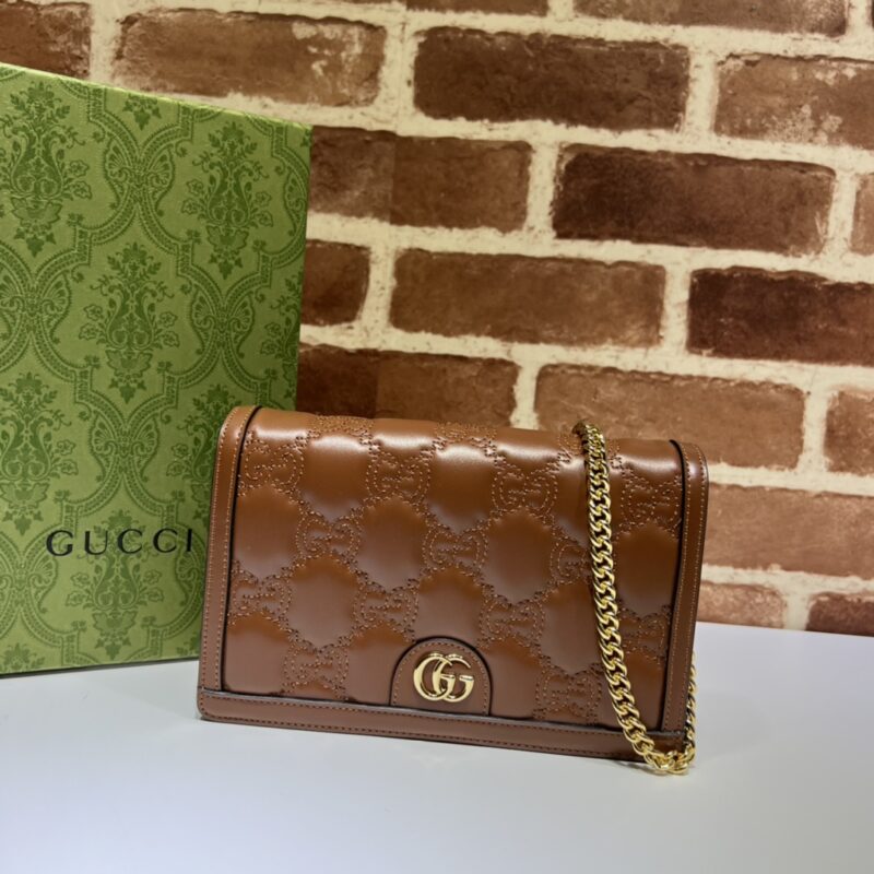 GUCCI古驰GG Matelassé链带钱包723787