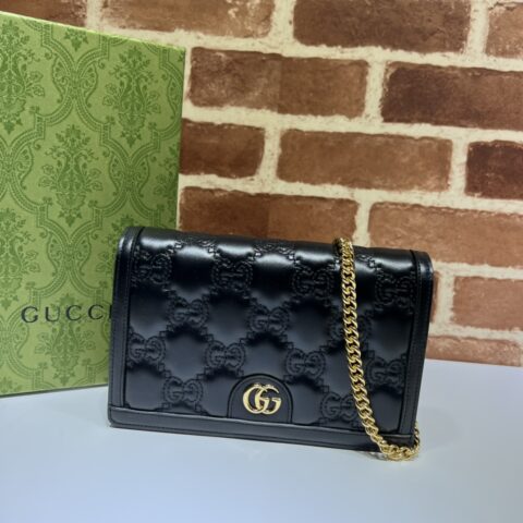 GUCCI古驰GG Matelassé链带钱包723787