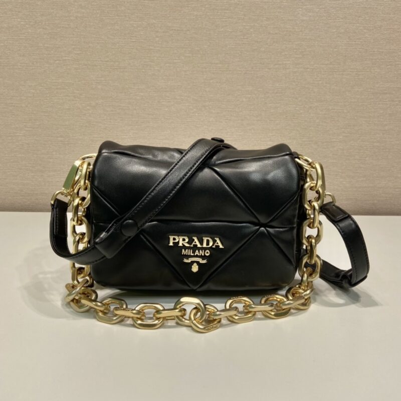 PRADA普拉达System软羊革单肩包1BD292A