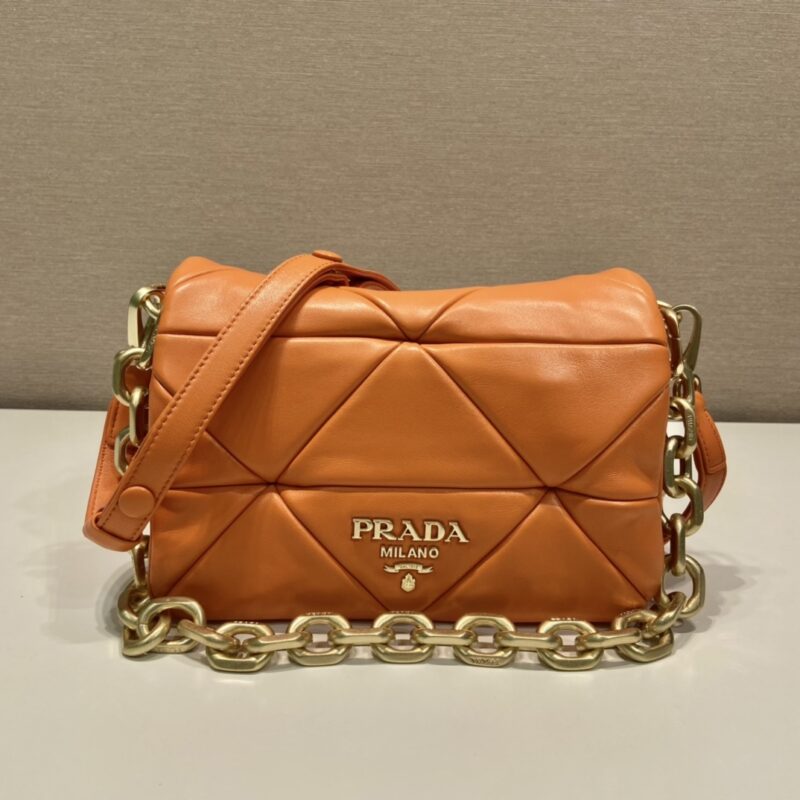 PRADA普拉达System软羊革单肩包1BD328