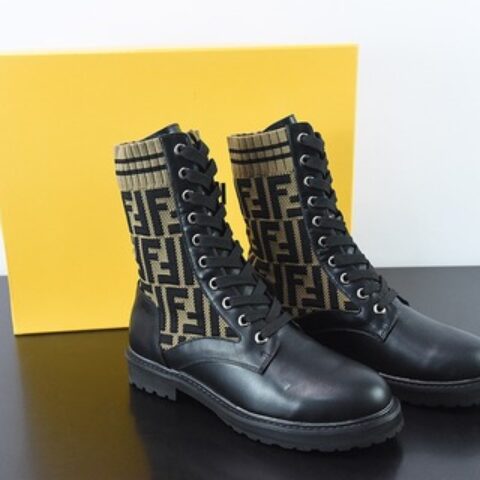 Fendi 芬迪 针织弹力马丁靴