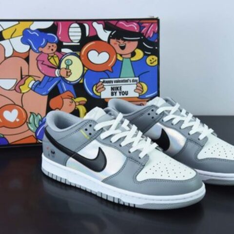 Nike By You SB Dunk Low Retro SP扣篮系列低帮休闲运动滑板板鞋“深灰黑彩全息外星人”货号:CV0811-020